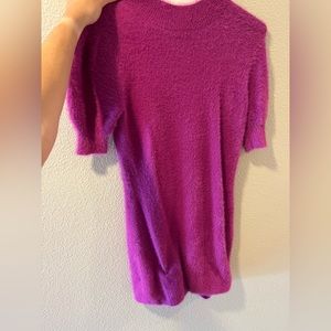 purple fuzzy mini dress size medium